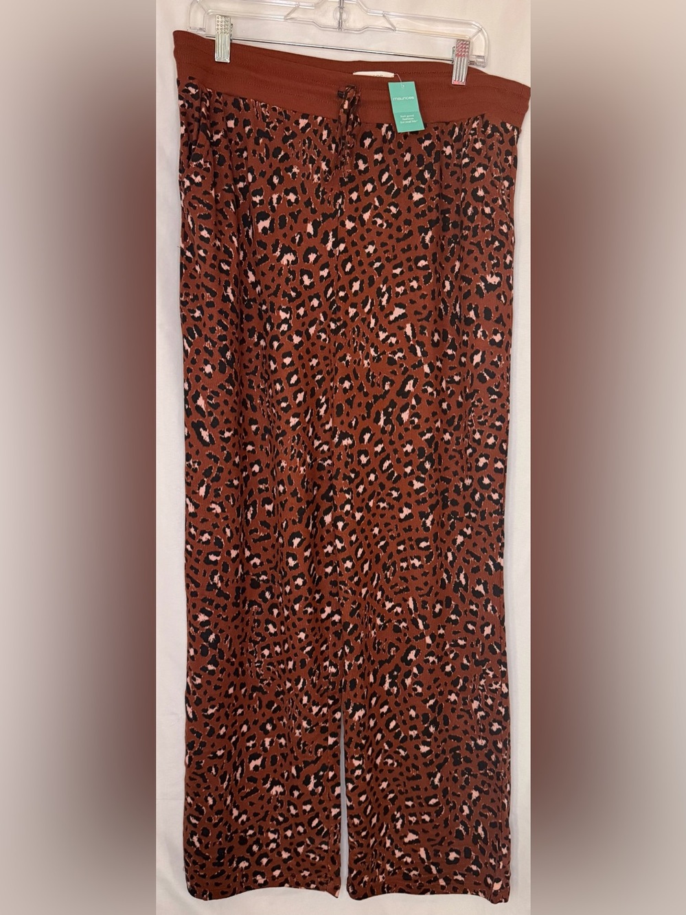 Maurices Rust Leopard Print Wide-Leg Pajama Pants Size L